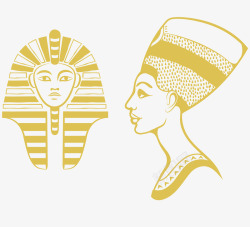 埃及王后纳芙蒂蒂和图塔卡蒙高清图片