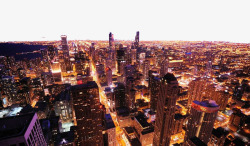 夜景俯视图繁华城市夜景高清图片