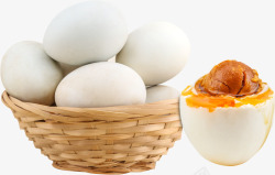 一筐土鸭蛋熟食蛋黄展示图素材