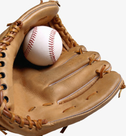 驼色的崭新的驼色棒球手套和白色棒球高清图片