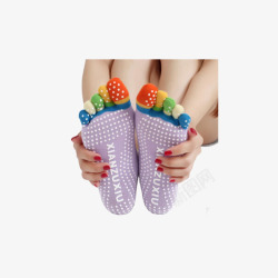 彩指袜瑜伽五指袜女士专业瑜珈袜紫色高清图片
