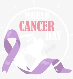 抗癌日微信世界抗癌日温馨丝带标签高清图片