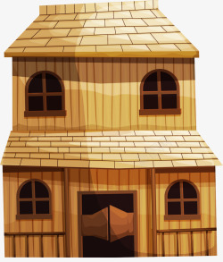 黄色木屋木头房子高清图片