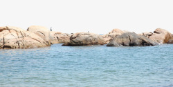 海石背景蓝色大海高清图片