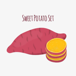 烤红薯卡通卡通美味红薯和红薯片插画高清图片