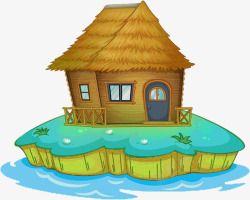 在岛上的屋子小屋子在岛上装饰高清图片
