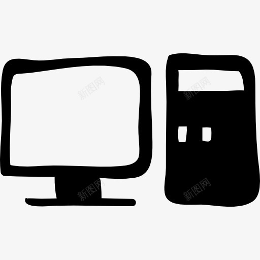 计算机和显示器的手绘工具图标png_新图网 https://ixintu.com 工具 手绘 教育 显示器 监督 计算机