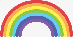 七色美丽卡通彩虹矢量图素材