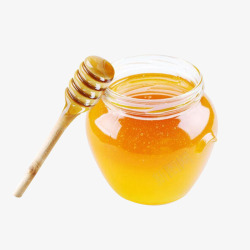 罐装蜂蜜洋槐蜂蜜罐装蜂蜜搅拌棒高清图片