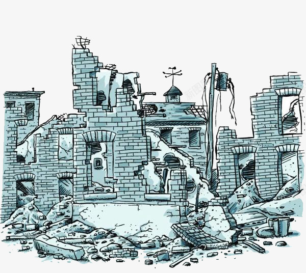 古老的房子png免抠素材_新图网 https://ixintu.com 倒下 倒了 倒塌 卡通手绘 古老 坏掉 坏的 塌陷 房子 摧毁
