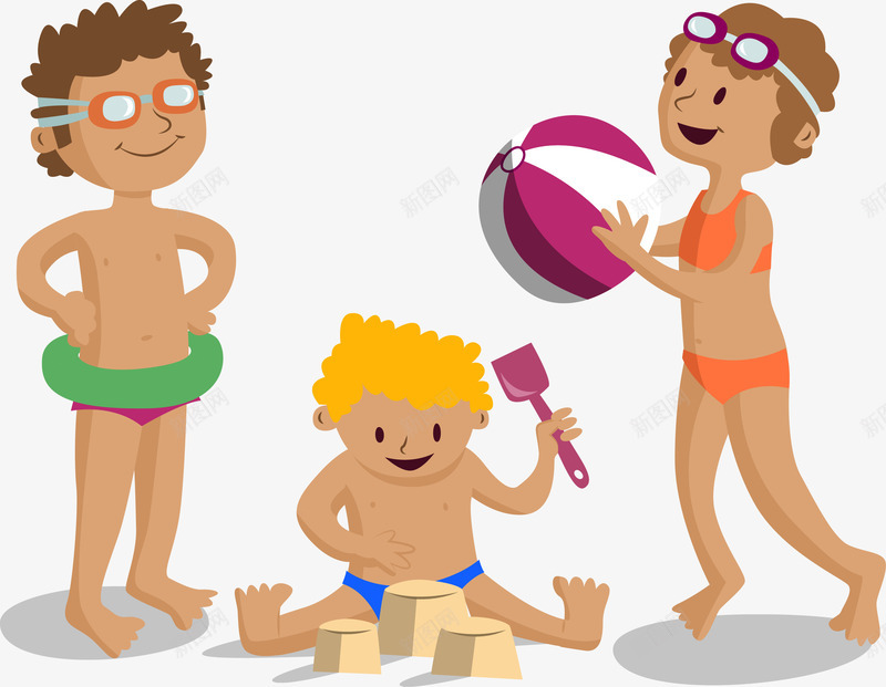 一家人玩耍png免抠素材_新图网 https://ixintu.com 一家人 沙滩 海边 玩耍