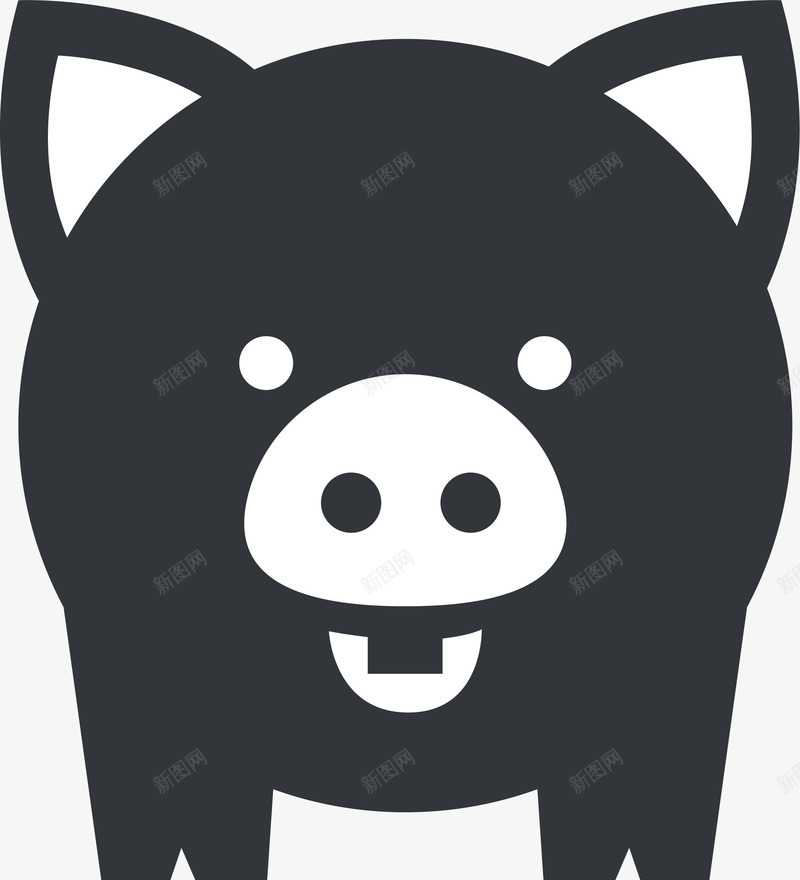 开心的猪头像剪影png免抠素材_新图网 https://ixintu.com 动物 动物头像 卡通动物 头像剪影 开心 微笑的猪 猪剪影