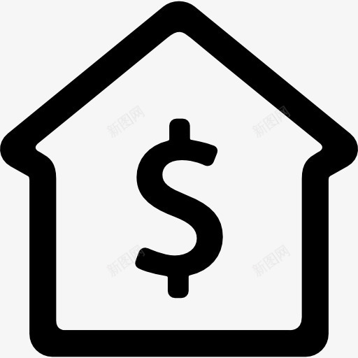 房子的价值图标png_新图网 https://ixintu.com 价值 价格 建筑 房子 美元的符号 钱家