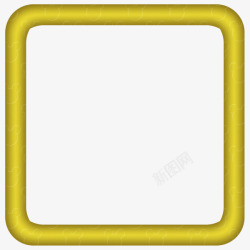 正方形复古边框黄色正方形边框高清图片