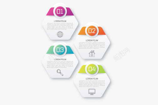 彩色商务五边形数据png免抠素材_新图网 https://ixintu.com 上市 公司 图表 工作 简易