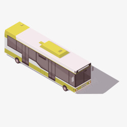 立体巴士立体汽车绿色城市巴士矢量图高清图片