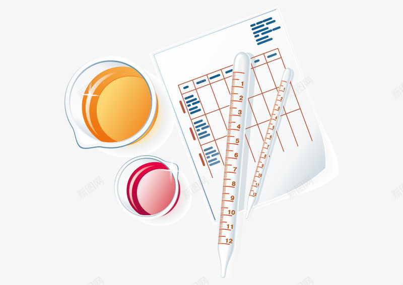 验血矢量图ai免抠素材_新图网 https://ixintu.com 化验单 橘色 红色 验血 矢量图
