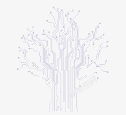 创意树卡片创意浅灰科技树造型芯片纹路高清图片
