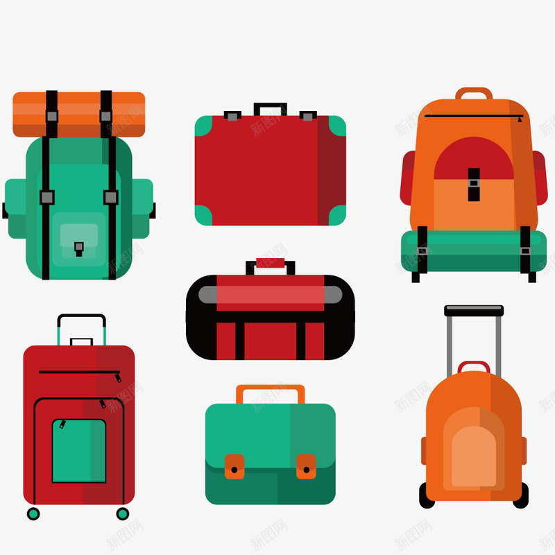 背包和手提箱png免抠素材_新图网 https://ixintu.com 徒步 手提箱 旅行 旅行箱 背包