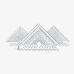山行灰色三角形装饰元素高清图片