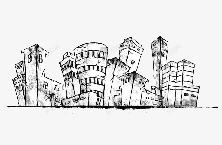 手绘水墨风素描楼房简笔画png免抠素材_新图网 https://ixintu.com 手绘风格 楼房 楼房简笔画 水墨风 简笔画 简约风格 素描风格