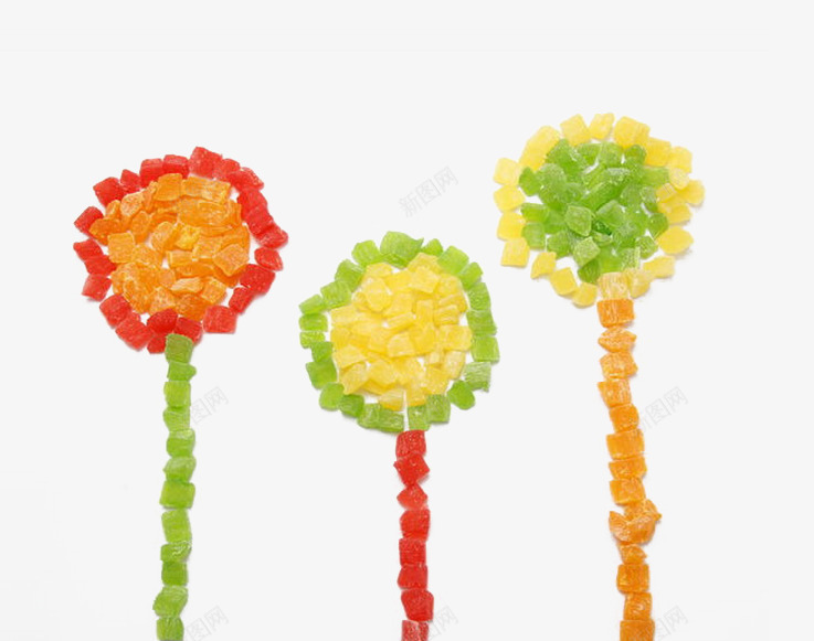 糖画png免抠素材_新图网 https://ixintu.com 五彩糖画 甜蜜 糖画 糖粒 造型花朵