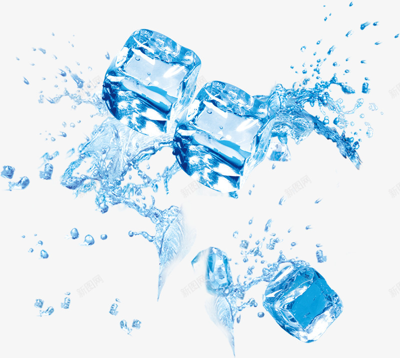 蓝色晶莹剔透的冰块效果png免抠素材_新图网 https://ixintu.com 冰块 效果 晶莹剔透 蓝色