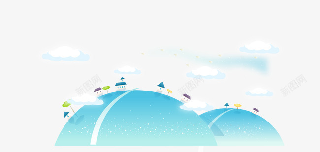卡通可爱小岛天空云朵png免抠素材_新图网 https://ixintu.com 云朵 卡通 可爱 天空 小岛
