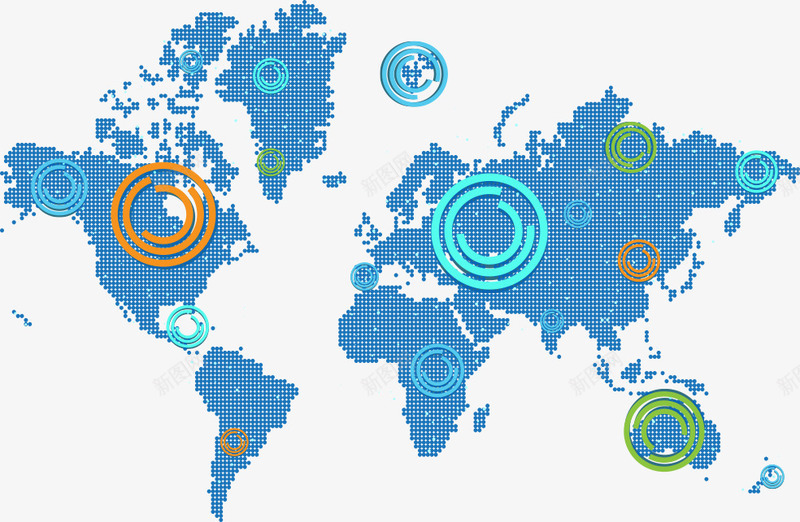 创意世界分布图png免抠素材_新图网 https://ixintu.com 世界地图 分布图 创意世界 卡通分布图 卡通地图 地图