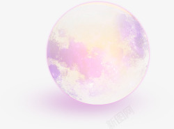 紫色月光卡通效果素材