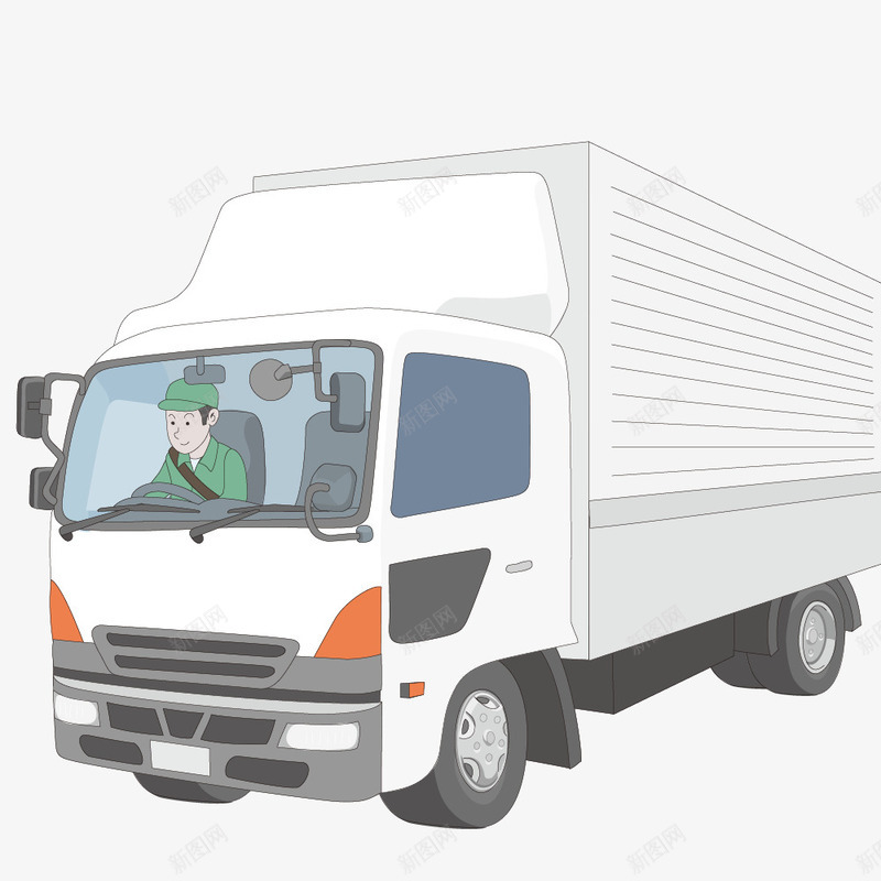 开着大卡车的男子png免抠素材_新图网 https://ixintu.com 卡通手绘 大卡车 男子 装饰图 车辆 驾驶员