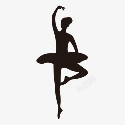 跳芭蕾的人天鹅舞女性舞者剪影矢量图图标高清图片