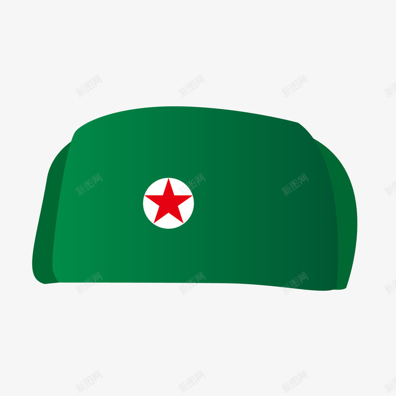 红军帽png免抠素材_新图网 https://ixintu.com 绿色 帽子 红军 红色五角星 帽徽
