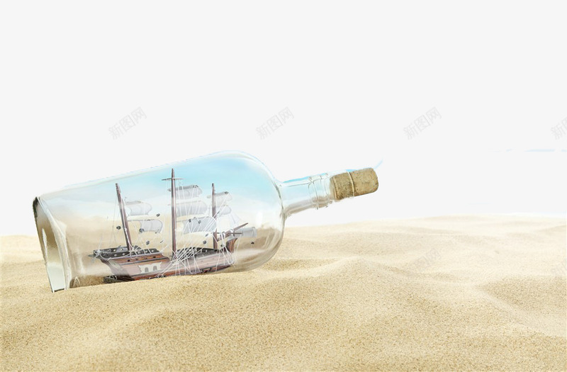 沙滩创意漂流瓶png免抠素材_新图网 https://ixintu.com 创意 沙滩 漂流瓶
