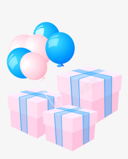 浪漫礼物盒子气球素材