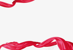 丝绸漂浮素材红色彩带高清图片