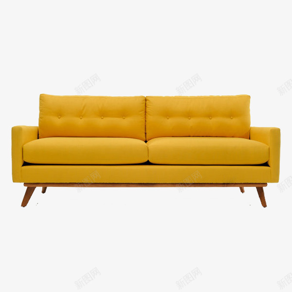 沙发png免抠素材_新图网 https://ixintu.com 产品实物 客厅摆设 家具 布艺沙发 黄色