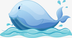 河豚蓝色卡通海豚图高清图片