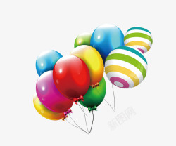 气球飘带1周年庆典活动海报高清图片