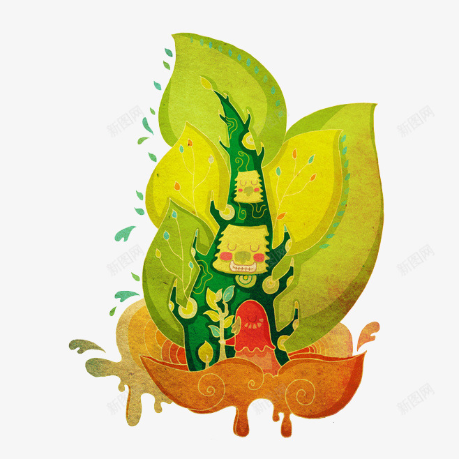 抽象植树节png免抠素材_新图网 https://ixintu.com 212 创意 创意素材 抽象 植树节 种树