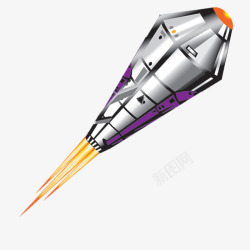 紫色导弹科幻导弹发射透明高清图片