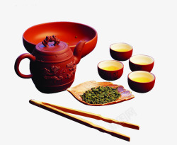 中国传统筷子传统紫砂茶具高清图片