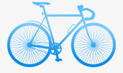 蓝色自行车矢量图素材