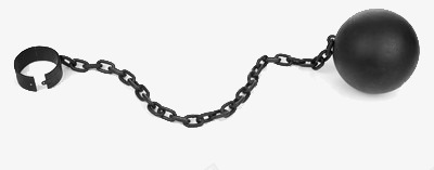 一个铁链连着铅球和黑色小铁环png免抠素材_新图网 https://ixintu.com 铁环 铁链 铅球 黑色