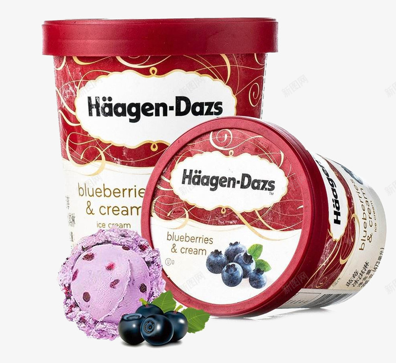 哈根达斯蓝莓冰淇淋png免抠素材_新图网 https://ixintu.com 冰淇淋 哈根达斯 甜点 美食