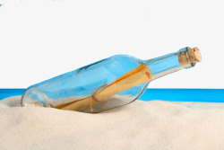沙滩漂流瓶素材