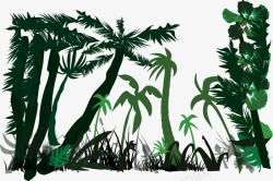 热带雨林的森林高大的树木高清图片