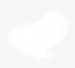 白色心形云朵图案心形素材