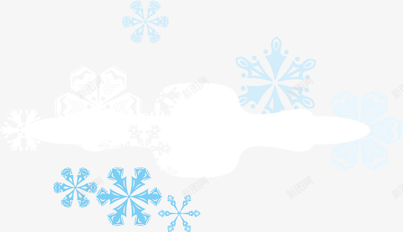 蓝色雪花冰雪边框元素png免抠素材_新图网 https://ixintu.com 冰雪边框 蓝色边框 边框