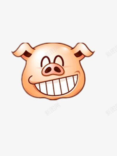 露牙的小猪png免抠素材_新图网 https://ixintu.com 微笑 搞怪 猪头 猪鼻子
